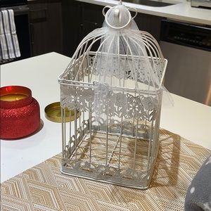 White Bird Cage Card Holder for Wedding Shower